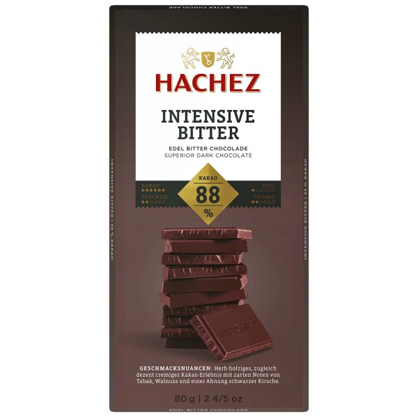 Hachez Tafelschokolade Intensive Bitter 88% Kakao 80g MHD:2.12.24
