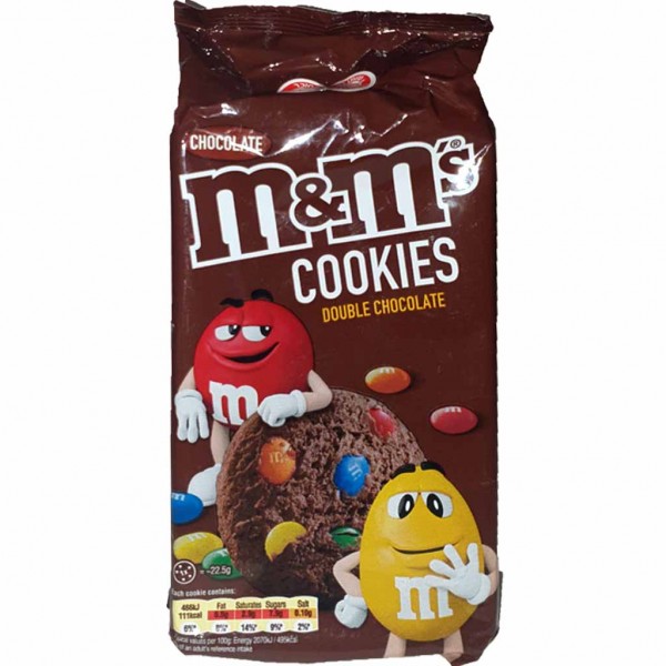 M&amp;Ms Double Chocolate Cookies Kekse 180g MHD:22.2.25