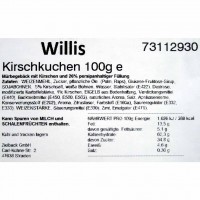 24x Willis Kirschkuchen á 100g=2,4kg MHD:28.11.22