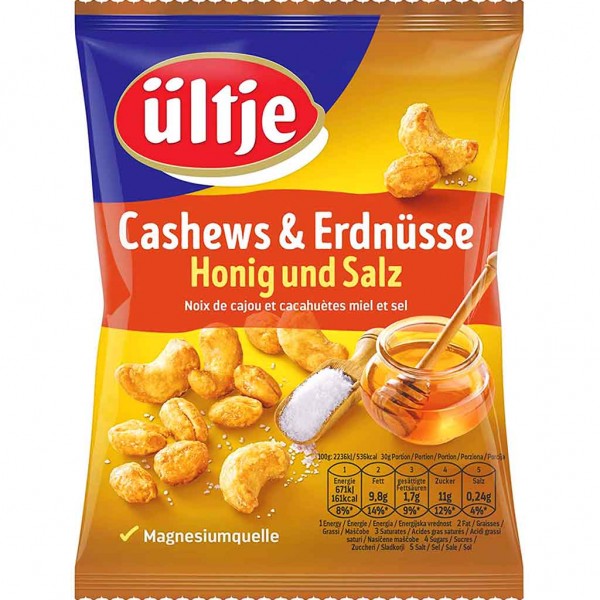 ültje Cashews &amp; Erdnüsse Honig und Salz 200g MHD:1.2.24