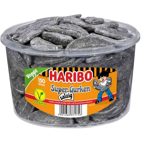 Haribo Super Gurken salzig 150er 1350g MHD:31.12.24