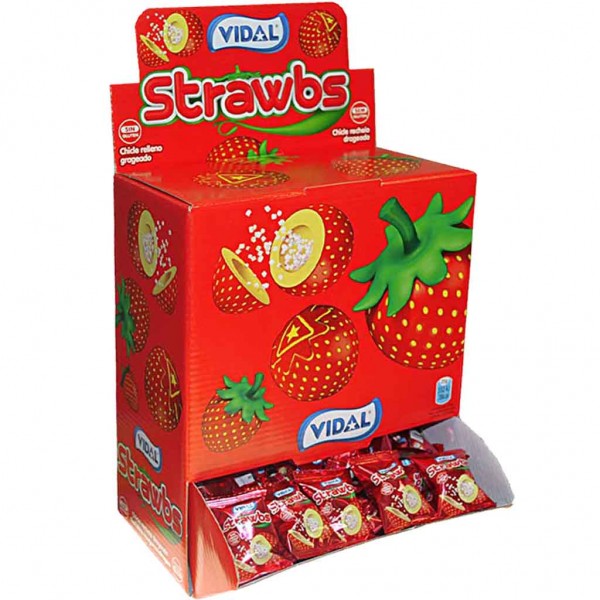 Vidal Kaugummikugeln Erdbeer Geschmack 200er 800g MHD:30.8.24