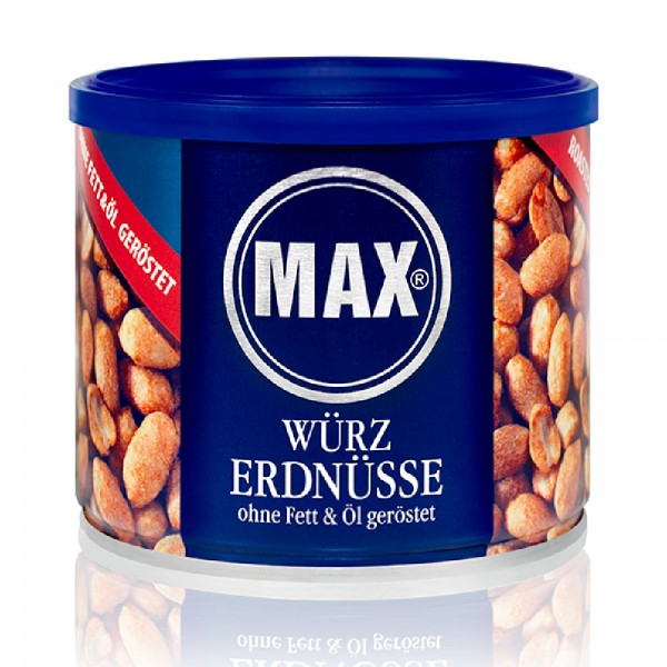 MAX Würz Erdnüsse ohne Fett und Öl geröstet 300g MHD:28.5.25