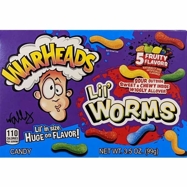 Warheads Lil&#039; sour Worms Fruchtgummi 99g MHD:24.8.23