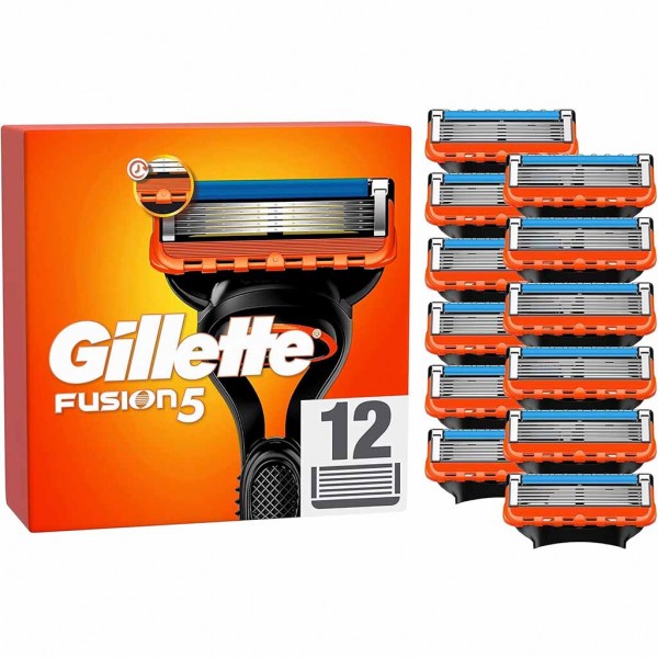 Gillette Fusion 5 Rasierklingen 12 Ersatzklingen für Nassrasierer Herren mit 5-fach Klinge