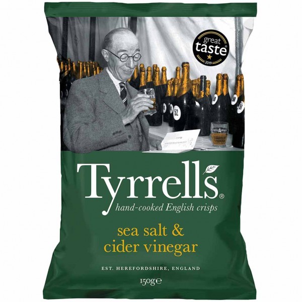 Tyrrells Sea Salt &amp; Cider Vinegar 150g MHD:11.9.23