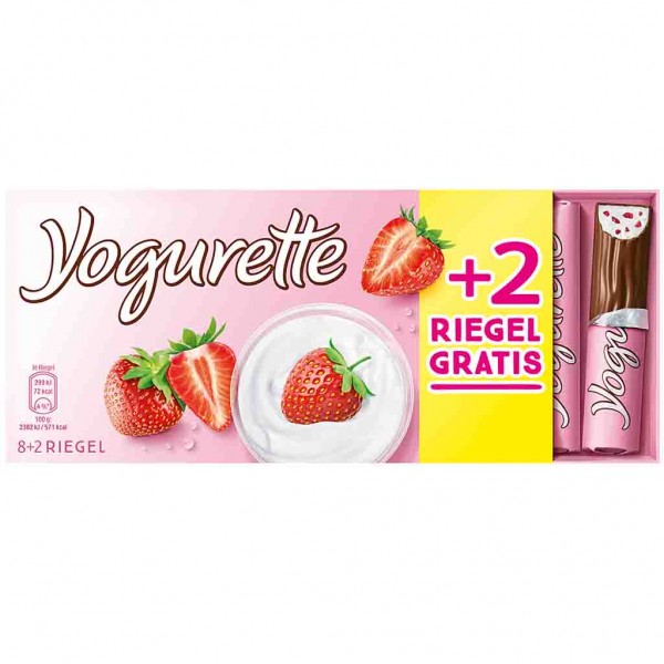 Yogurette Schokolade 8+2 Riegel 125g MHD:5.3.24