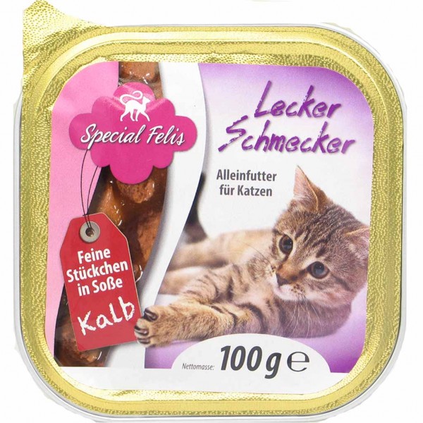 Katzenfutter Lecker Schmecker Kalb 100g MHD:30.11.23