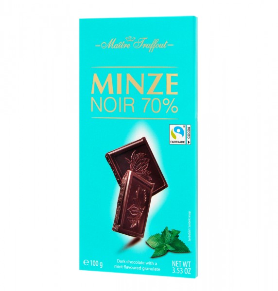 Maitre Truffout Zartbitterschokolade 70% mit Minzgeschmack 100g MHD:20.11.25