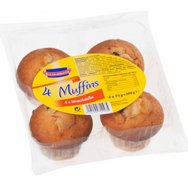 Kuchenmeister Muffins Stacciatella 4x75g=300g MHD:19.4.24