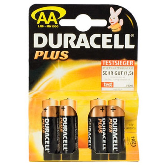 DURACELL LR6/AA MN1500 Plus Alkaline 4 Batterien MHD:30.3.33