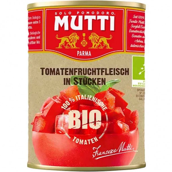 MUTTI Parma Feinstes Bio-Tomatenfruchtfleisch gehackt 400g MHD:30.8.24