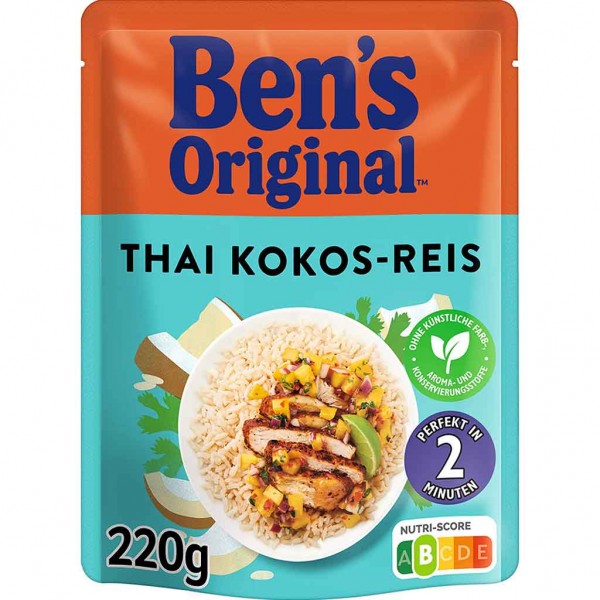 6x Bens Original Express Thai Kokos Reis á 220g=1320g MHD:14.6.24