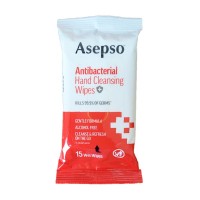 Feuchte Hand Reinigungstücher antibakterielle von Asepso 12x15=180 stück MHD:30.3.23
