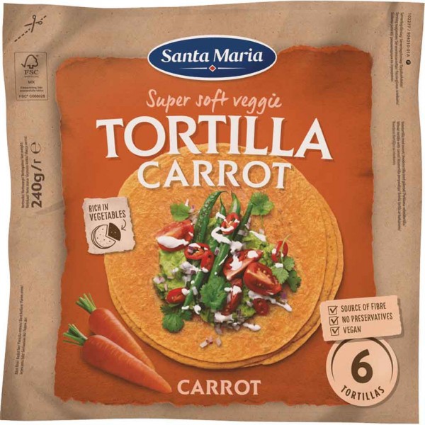 Santa Maria Tortilla Carrot Medium 240g MHD:18.4.24