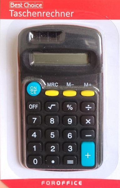 Taschenrechner 11,5x6,5 cm im Blister