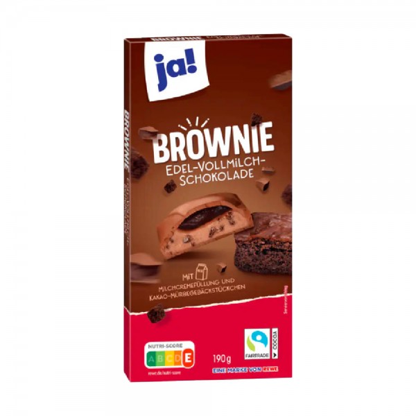 ja! Edel-Vollmilch-Schokolade Brownie 190g MHD:19.1.25