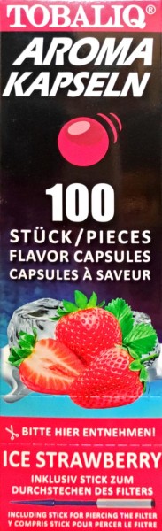 Aroma Kapseln für Ihre Zigarette 12x100 Stück= 1200 Stück Ice Strawberry Geschmack