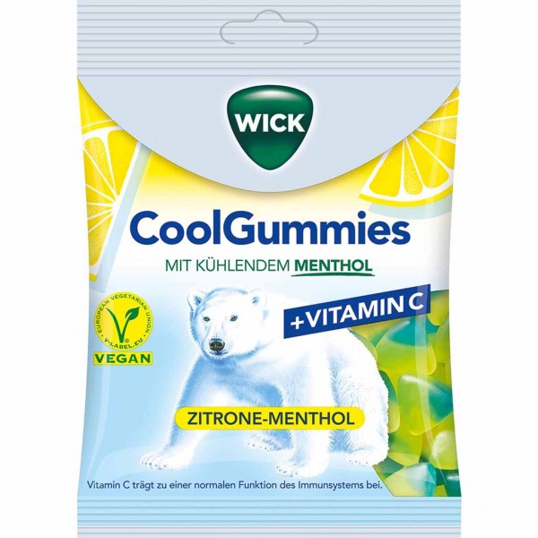 Wick CoolGummies Zitrone-Menthol + Vitamin C 90g MHD:30.4.24