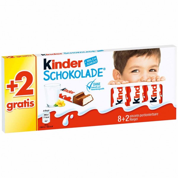 kinder Schokolade 8+2 Riegel 125g