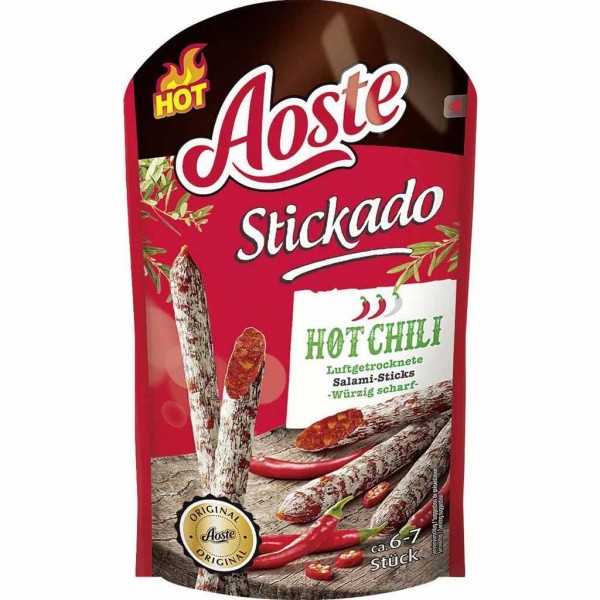 Aoste Stickado luftgetrocknet Mini Salami Hot Chili 70g MHD:8.11.23