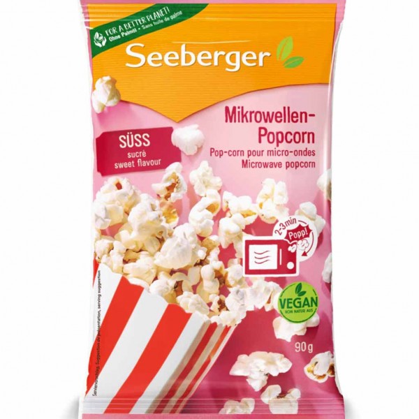 Seeberger Mikrowellen Popcorn süß 90g MHD:30.6.23