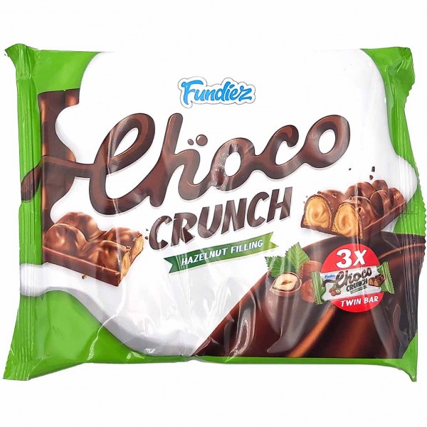Fundiez Choco Crunch Haselnuss Riegel 3x45g=135g 