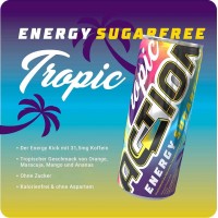 Action Energy Drink Sugarfree Tropic DOSE 24x250ml=6L MHD:13.1.25