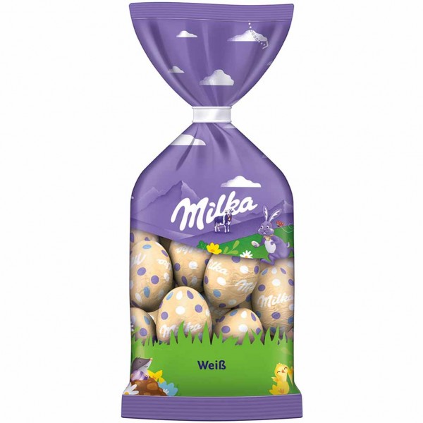 Milka Ostereier Weisse Schokolade 100g MHD:30.7.24