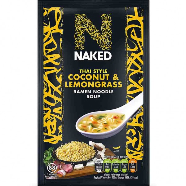 Naked Thai Style Nudelsuppe Kokos &amp; Lemongrass 12x25g=300g MHD:30.5.23
