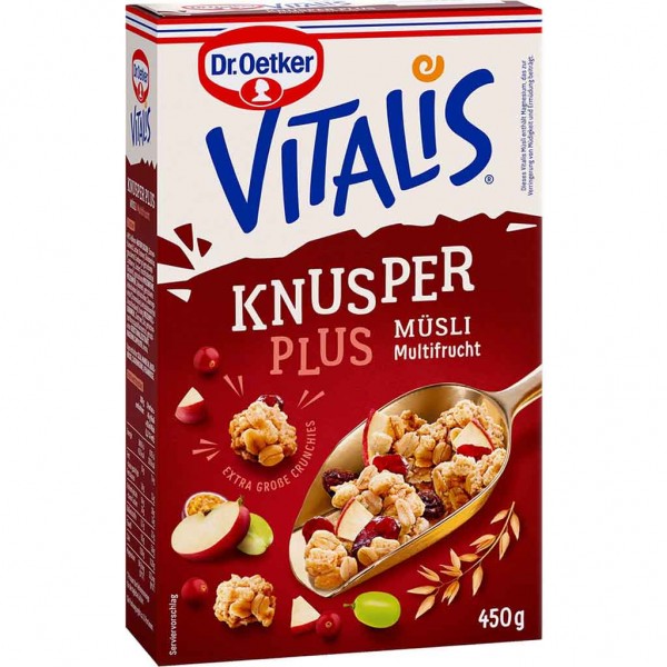 Dr.Oetker VITALIS Knusper Plus Müsli Multifrucht 450g MHD:30.1.25