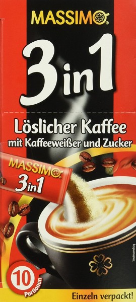 Massimo 3in1 Kaffee 10x 18g = 10 Tassen MHD:30.7.24