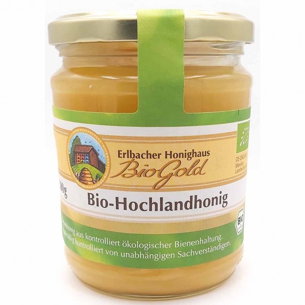 Bio Hochlandhonig Erlbacher Honighaus BioGold 500g 
