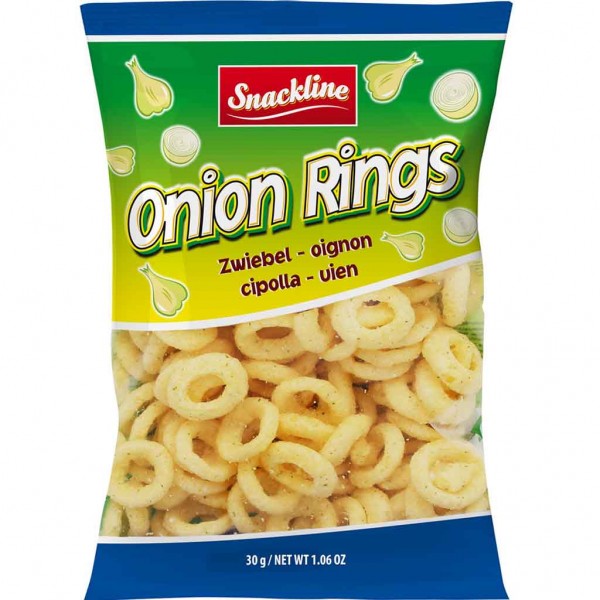 Snackline Onion Rings Maissnack gesalzen 125g MHD:22.8.24