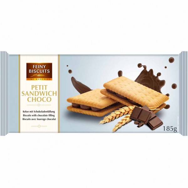 Feiny Biscuits Sandwich Kekse mit Schokoladenfüllung 185g MHD:23.5.24