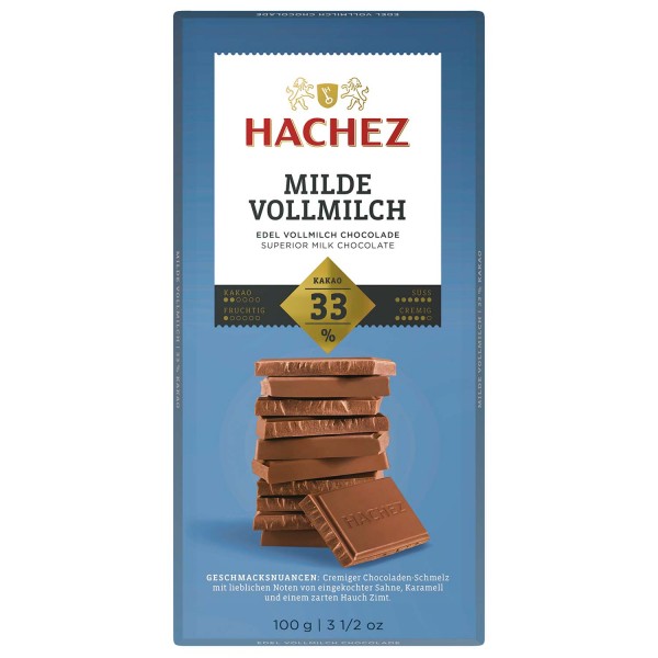 Hachez Tafelschokolade Milde Vollmilch 33% Kakao 100g MHD:13.7.24