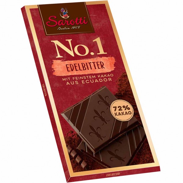 Sarotti Tafelschokolade No.1 Edelbitter 72% Kakao 100g MHD:20.10.24