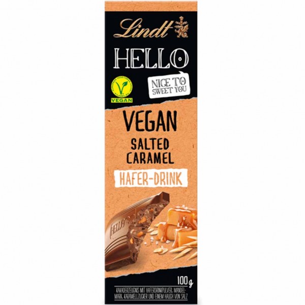 Lindt Hello Vegan Hafer-Drink Salted Caramel 100g MHD:30.4.23