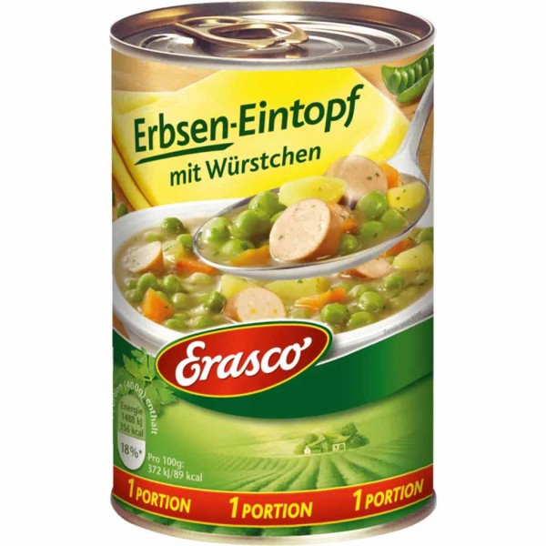 Erasco Eintopf Erbseneintopf mit Würstchen 400g MHD:30.12.27