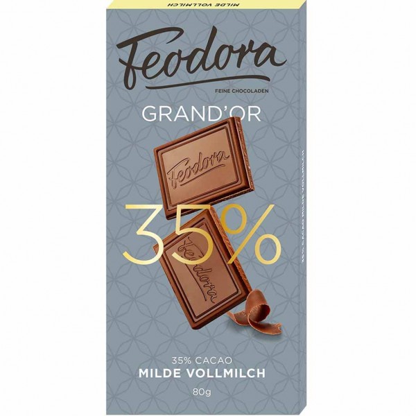 Feodora Tafelschokolade Grand&#039;Or 35% Milde Vollmilch 80g MHD:24.9.24