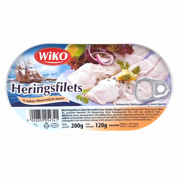 Wiko Heringsfilets in Sahne-Meerrettich-Sauce 200g 