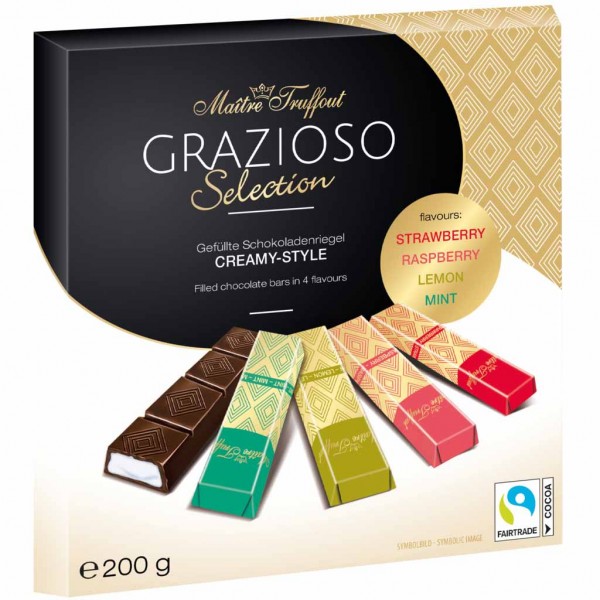 Maitre Truffout Graziosos gefüllte Schokoladenriegel 200g MHD:13.10.24