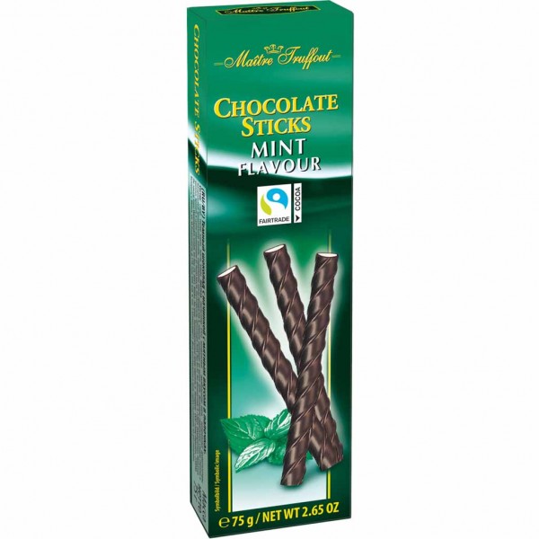 Maitre Truffout Schokoladen Sticks Mint 75g