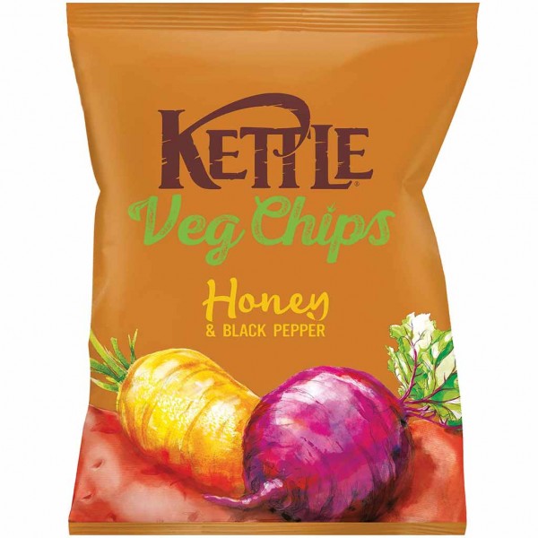 Kettle Veg Chips Honey &amp; Black Pepper 100g MHD:8.7.23