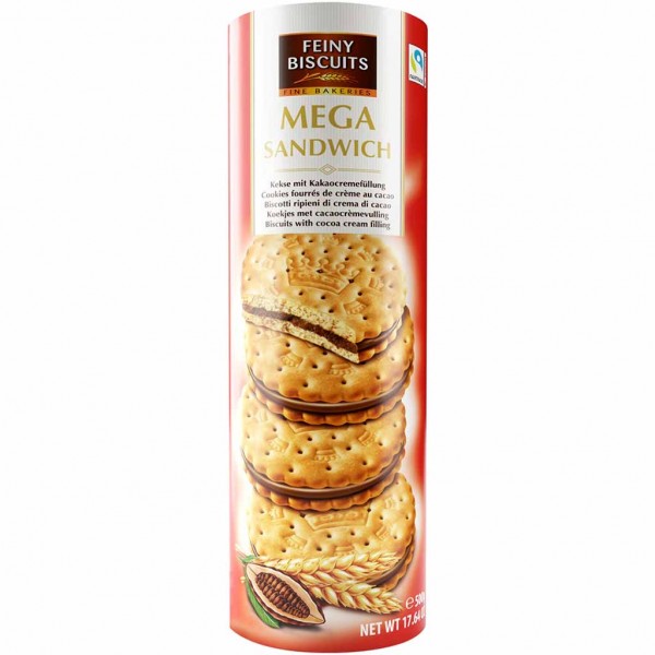 Feiny Biscuits Mega Sandwich Kekse Kakao 500g MHD:28.2.25