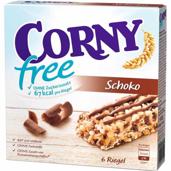 Corny free Schoko Müsliriegel 6x20g=120g MHD:14.12.24