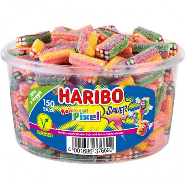 Haribo Rainbow Pixel Veggie sauer 150er 1200g MHD:30.12.24