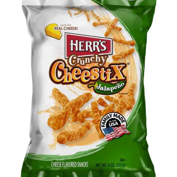 Herrs Crunchy Cheestix Jalapeno 227g MHD:19.1.25