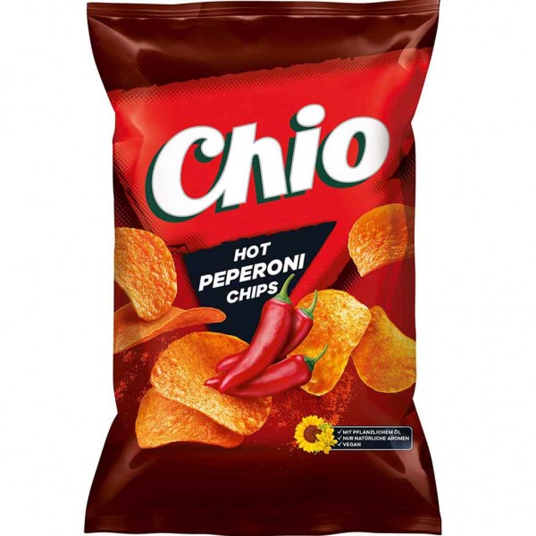 Chio Chips Hot Peperoni Kartoffelchips 150g MHD:21.8.23