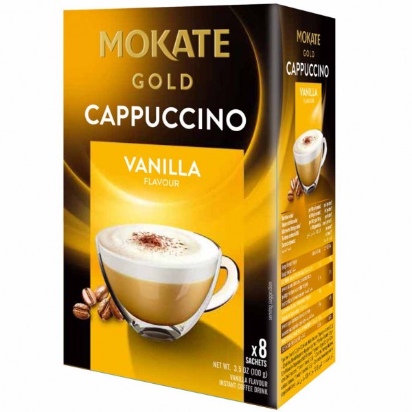 Mokate Gold Cappoccino Vanilla Kaffegetränk 8 Tassen 100g MHD:18.1.26